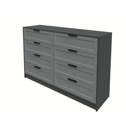 Kомод Тренд КТ-К157 (Антрацит ЛДСП/ Серый ЛМДФ) Ш1565 В1020 Г451